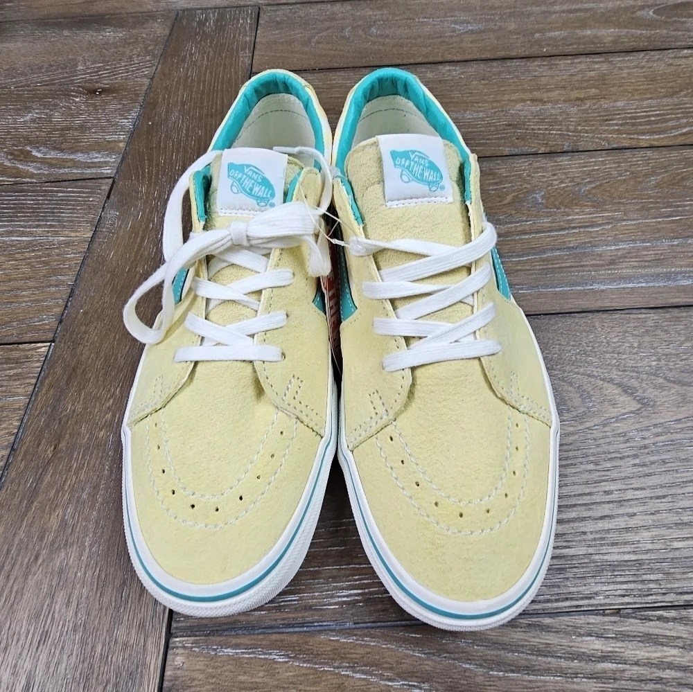 Vans Sk8-Low Checkerboard Banana Cream Sneakers, Men's Size 8.5, Women's 10